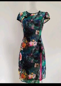 cheongsam Floral Print Dress
