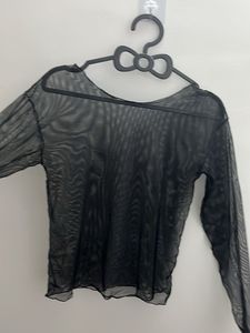 Sheer Black Long Sleeve Top