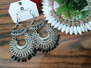 Elegant Oxidised Combo Jhumka Earrings