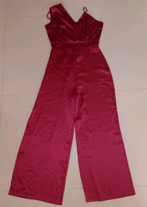 Stylish Pink Satin Jumpsuit
