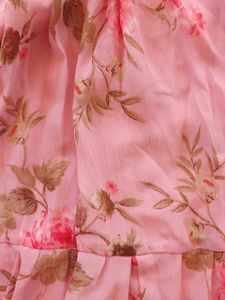 Pink Floral Tiered Maxi Dress