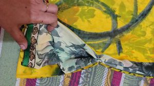Vibrant Yellow Floral Saree