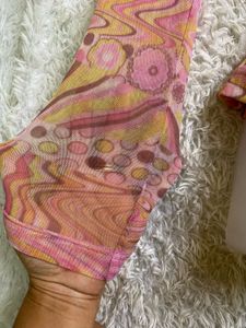 Y2K Retro Pink Patterned Button-Up Shirt