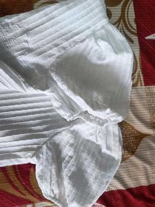 White Textured top with Embroidery