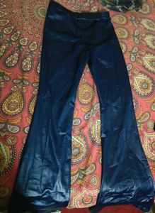 Shiny Blue Flared Pants