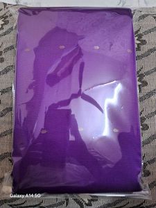 Vibrant Purple Saree with Golden Border