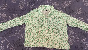 Green Animal Print Blouse
