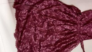 Elegant Burgundy Lace Gown