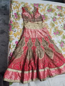 Pink &amp; Gold Lehenga Choli