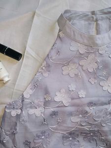 Lilac embroidered halter top