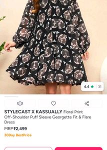Chic Off-Shoulder Printed Dress