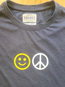 Blue T-Shirt with Smiley &amp; Peace Sign