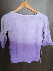 Lavender Ombre Embroidered Kurta