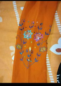 Embroidered Orange Leggings