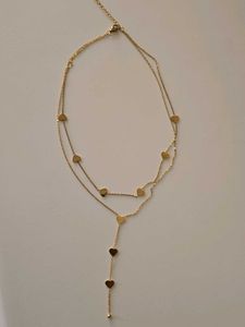 PALMONAS 18K Gold Pleated Heart Charm Necklace