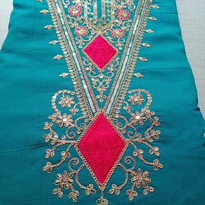 Heavy Embroidery Work unstitched Suit