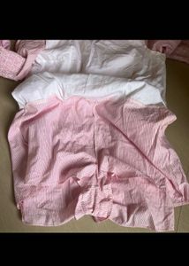Pink Striped Bell Sleeve Mini Dress