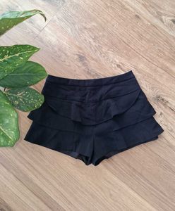 Black Tiered Ruffle Shorts