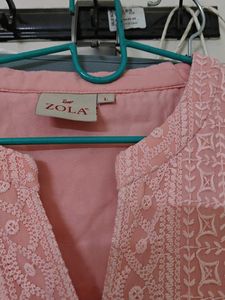 Pink Chikankari Kurta