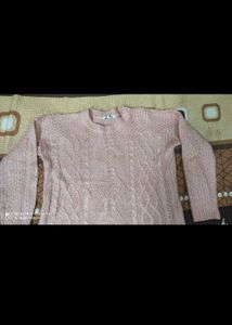 Pink Knit Pullover Sweater