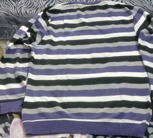 girls Striped Pullover Sweater