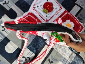 Premium Crochet Square Bag with zip and inner