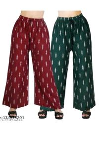 Printed Palazzo Pants (Set of 2)