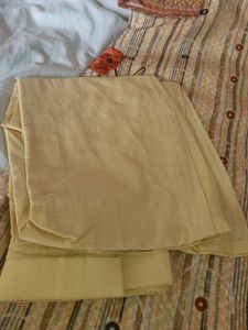 Khadi Cotton Suit With Mirror Work &amp; Tussle On Dup