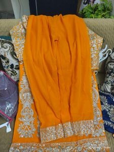 Embroidered musturd Kurta Set