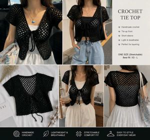 Crochet Tie-Front Cardigan.