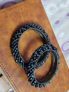 Elegant Black Beaded Bangles