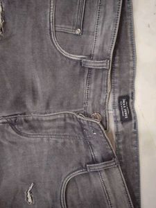 Men's Distressed Grey Jeans