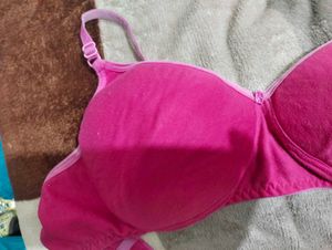 Soft Padded Cotton Pink Bra