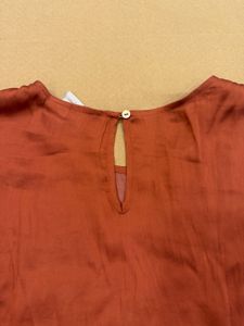 rust copper colour satin H&amp;M top