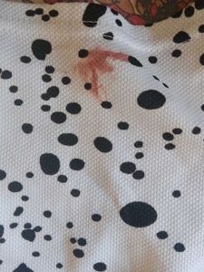 mini white  crop top  with black dots