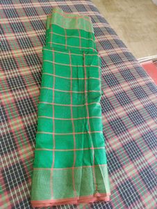 Green Checkered Saree