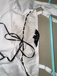 Chic White Bow Detail Top