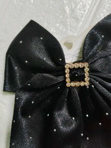 Sparkling Black Bow Hair Clip