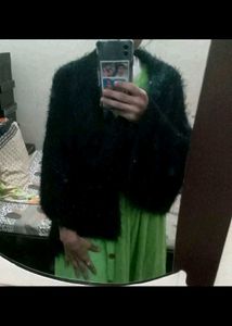 stylish Cozy Black Fuzzy Swall for winter