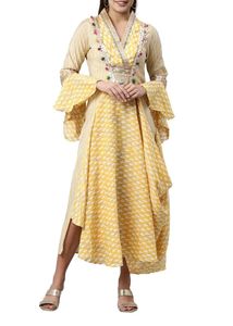 Yellow Printed Kurta