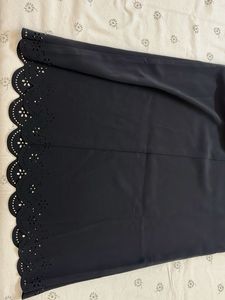 Chic Black Laser Cut Hem Dress