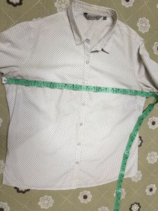 White Polka Dot Button-Up Shirt