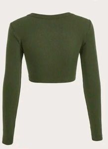 Ribbed Long Sleeve Crop Top