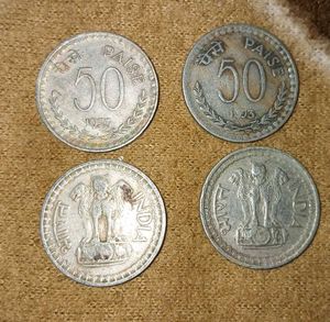 Fifty Paise Old Coins Pack Of 4
