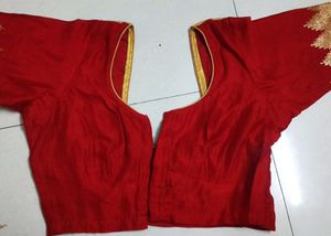 Heavy Red Saree With Designer Blouse