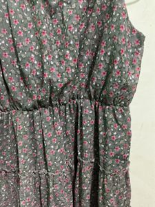 Floral Print Tiered Mini Dress