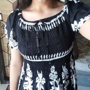 Boho Black &amp; White Maxi Dress