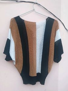 Striped V-Neck Knit Top (UNUSED)