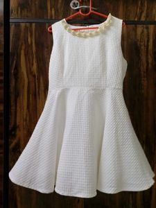 Elegant White Textured Dress
