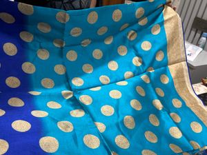 Elegant Polka Dot Saree double shade unused